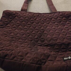 Fit & Fresh Purple Quilted Bag (2 Zippered Sides - One is Insulated) 12" Handles
